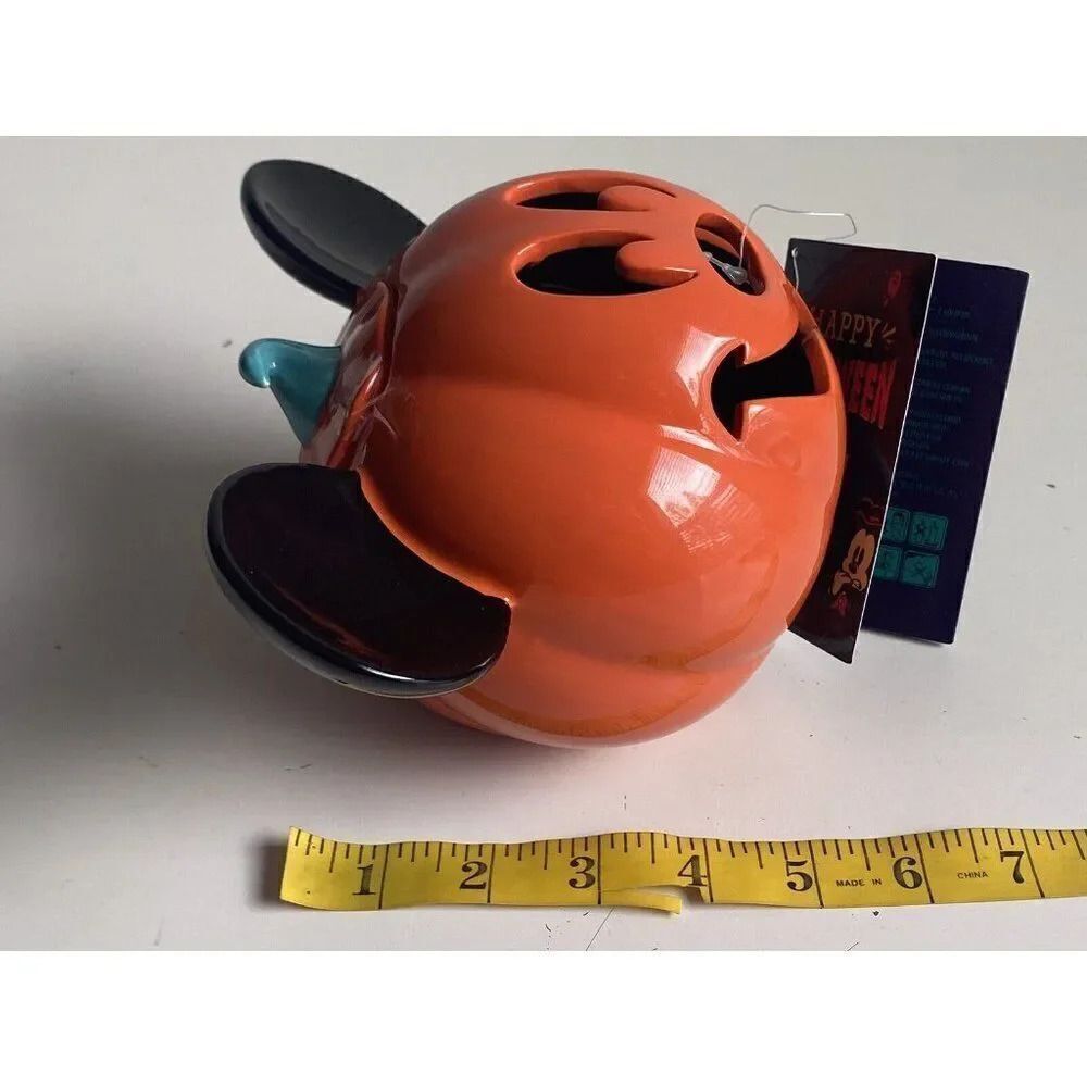 Disney Parks Mickey Mouse Halloween Pumpkin Votive Candle Holder Ceramic NEW‎ - Picture 12 of 13